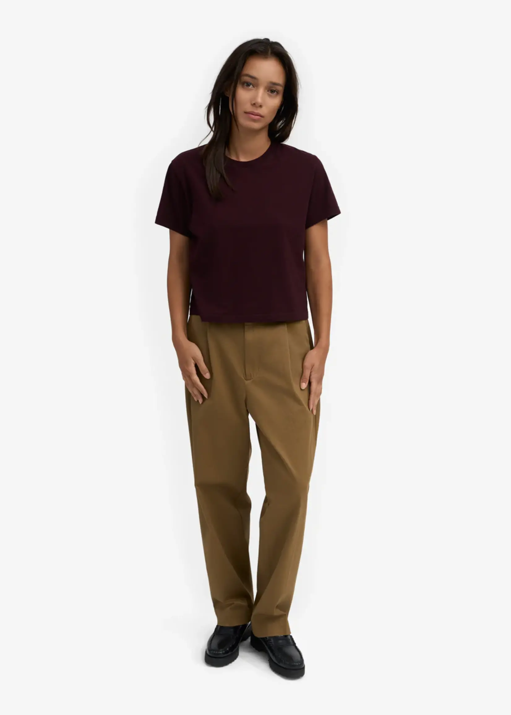 Colorful Standard Colorful Standard - Organic Boxy Crop Tee - Oxblood Red