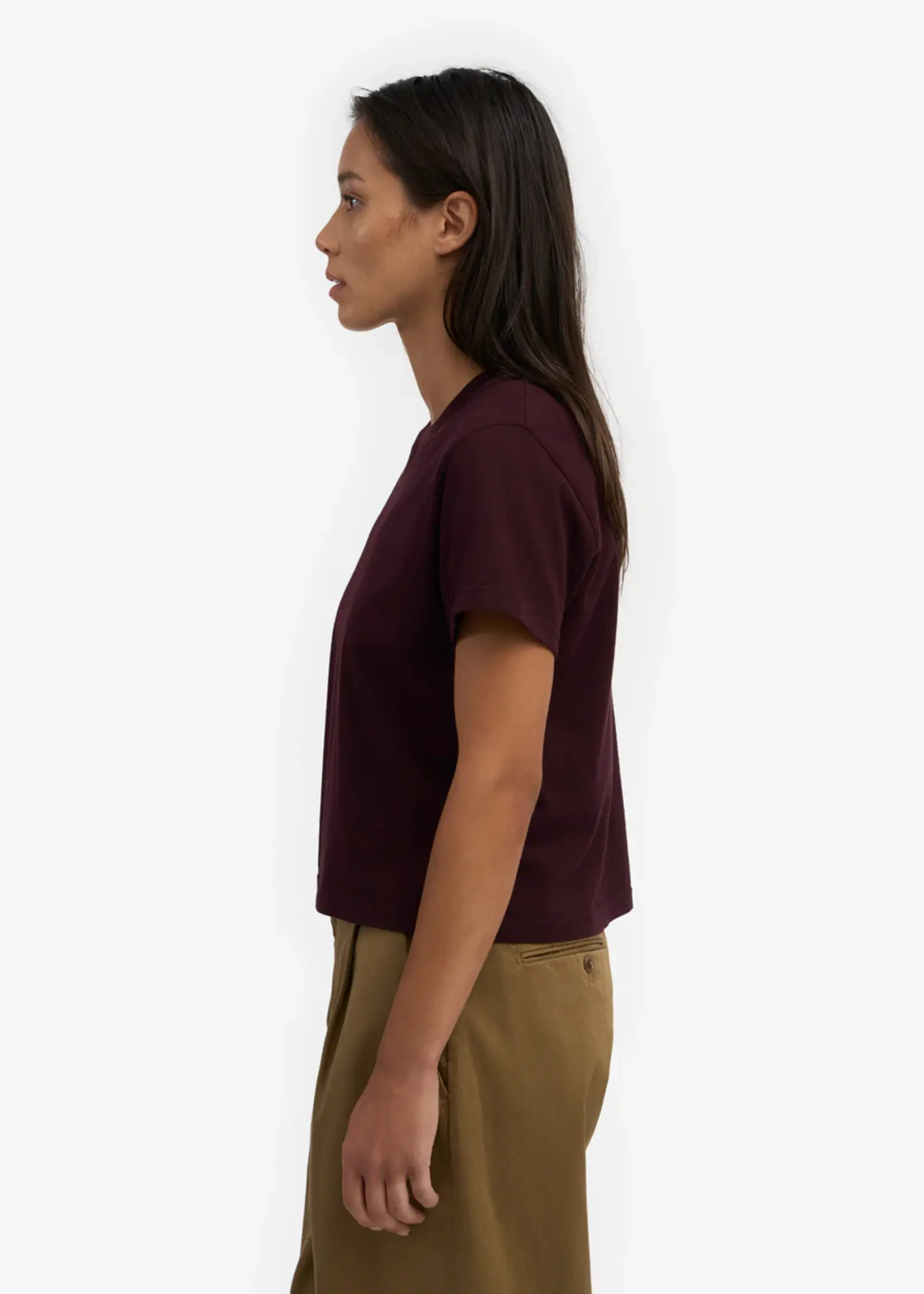 Colorful Standard Colorful Standard - Organic Boxy Crop Tee - Oxblood Red