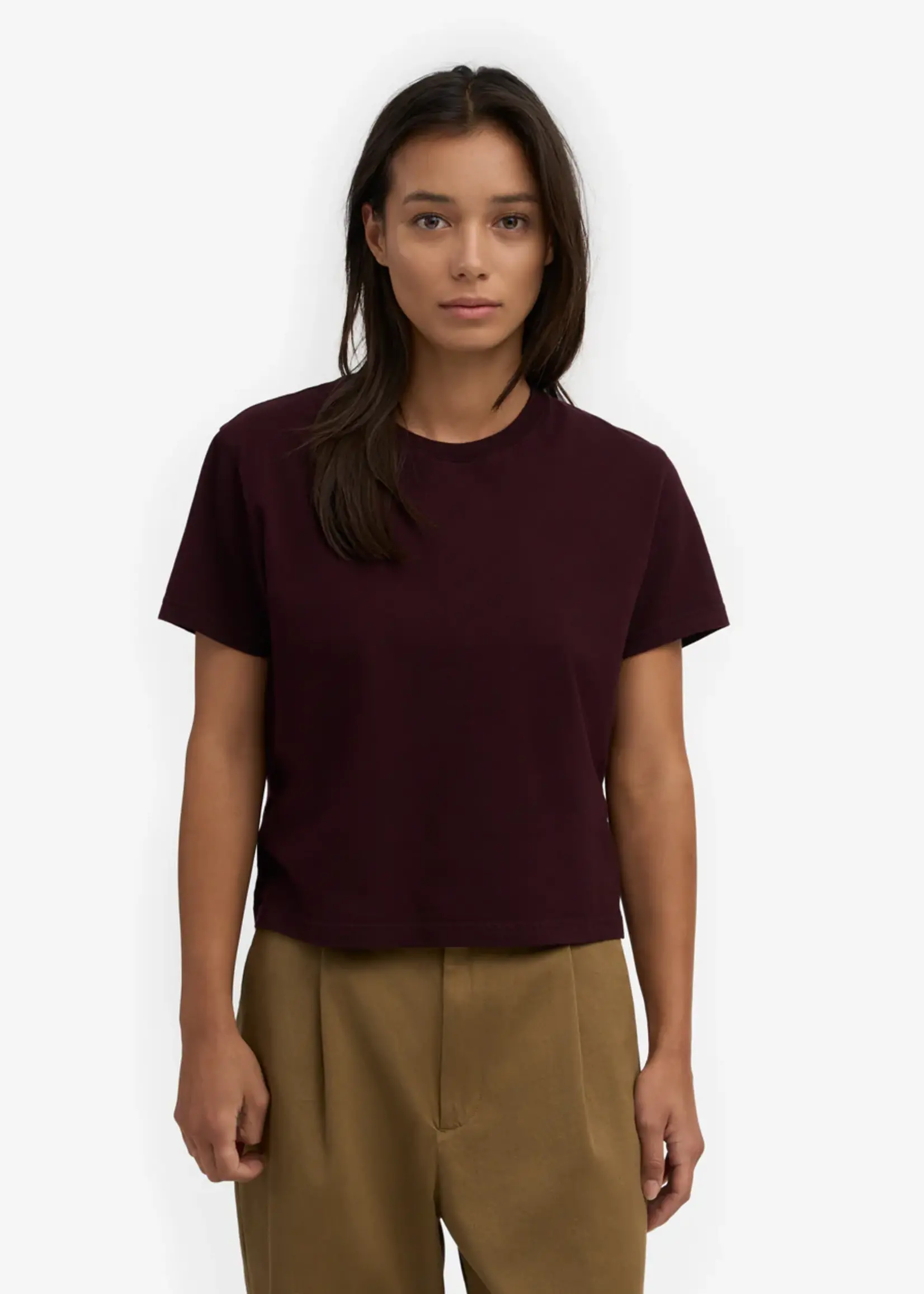 Colorful Standard Colorful Standard - Organic Boxy Crop Tee - Oxblood Red