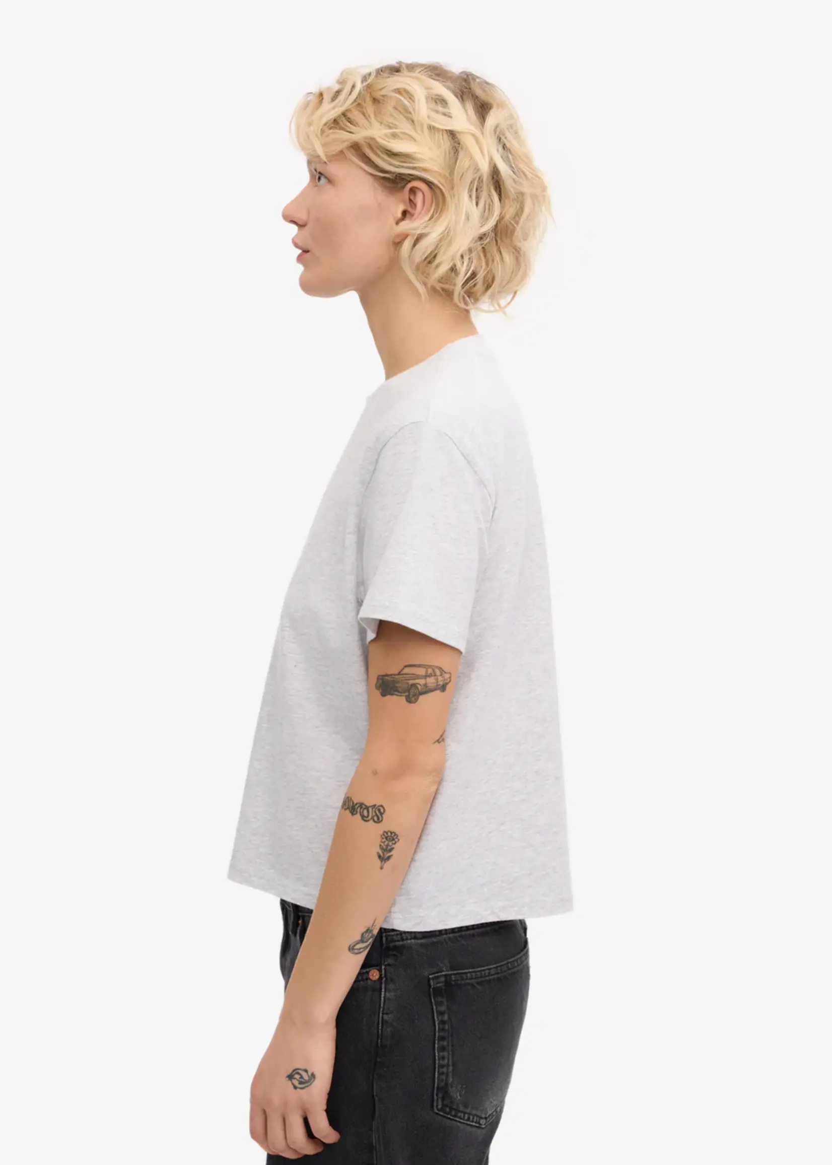 Colorful Standard Colorful Standard - Organic Boxy Crop Tee - Snow Melange