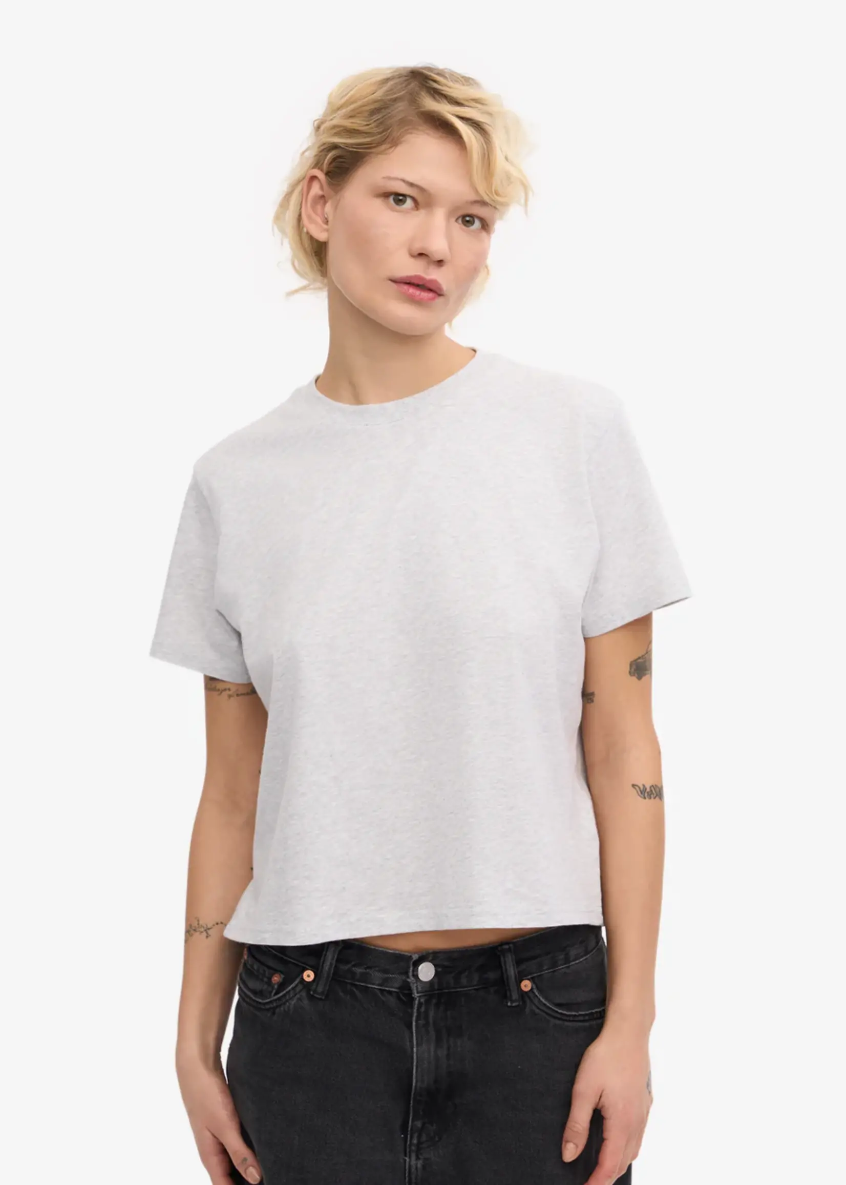 Colorful Standard Colorful Standard - Organic Boxy Crop Tee - Snow Melange