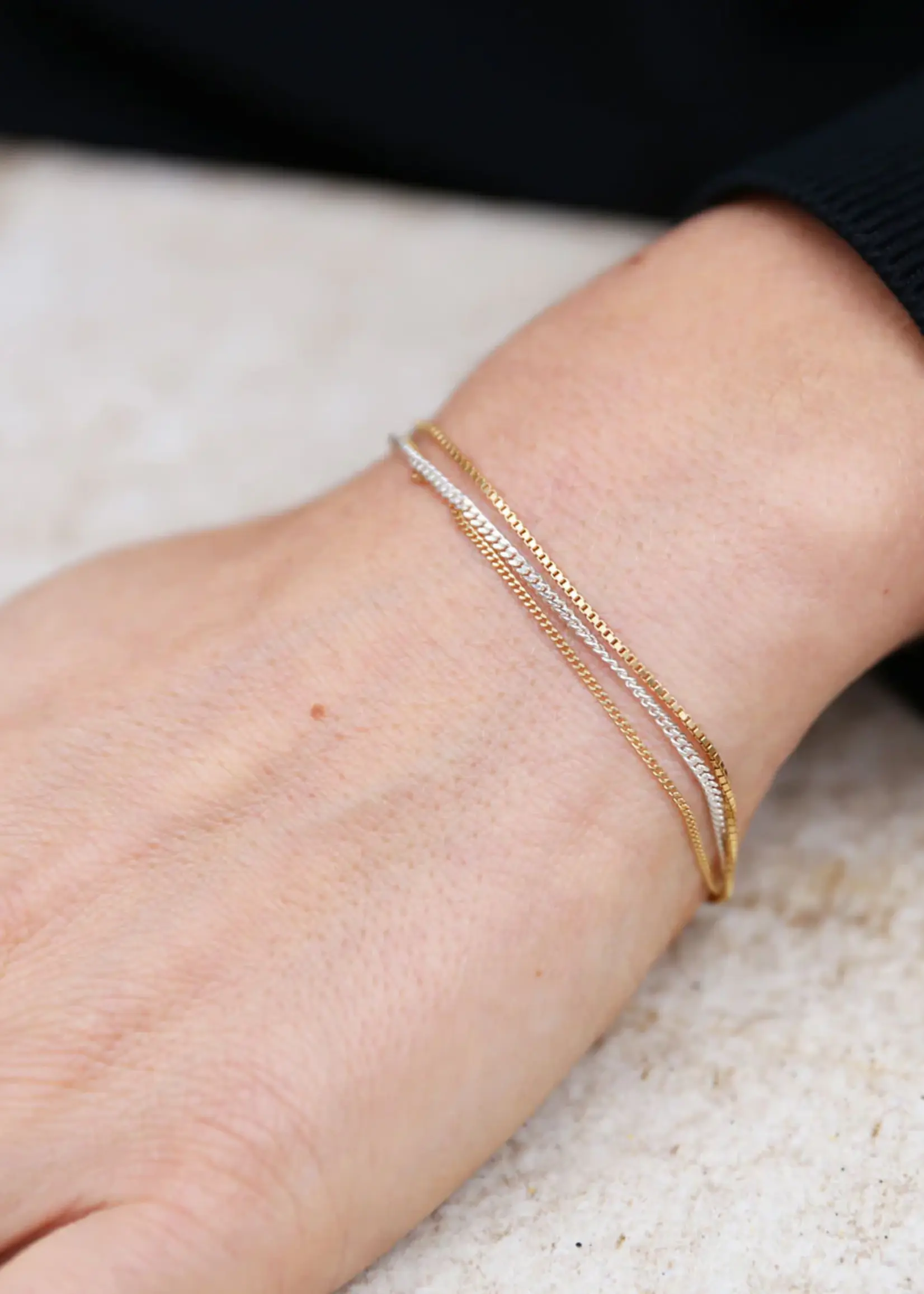 Charlotte Wooning Charlotte Wooning - Armband Multiple Trio (zilver + verguld)