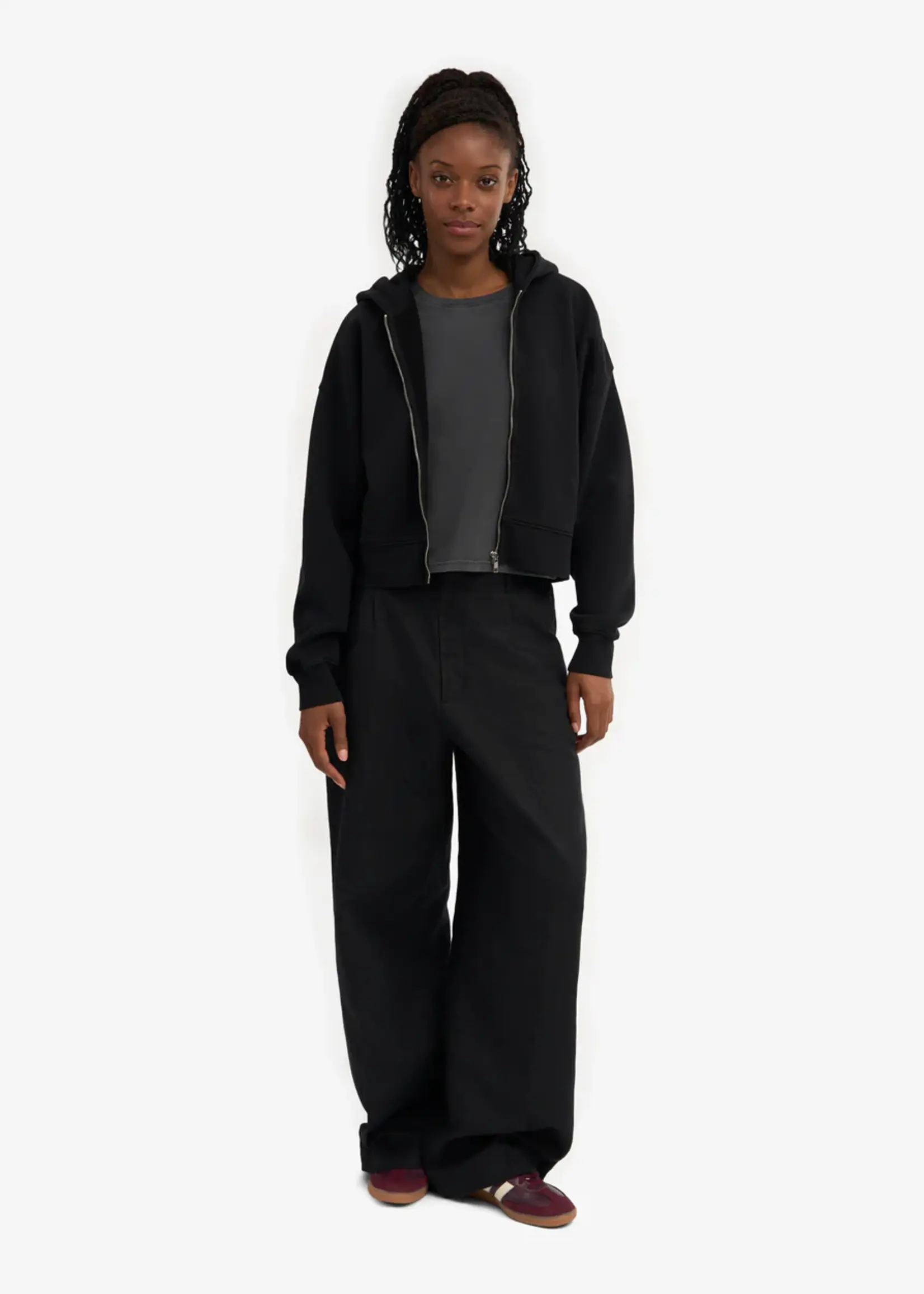 Colorful Standard Colorful Standard - Organic Crop Zip Hood - Deep Black