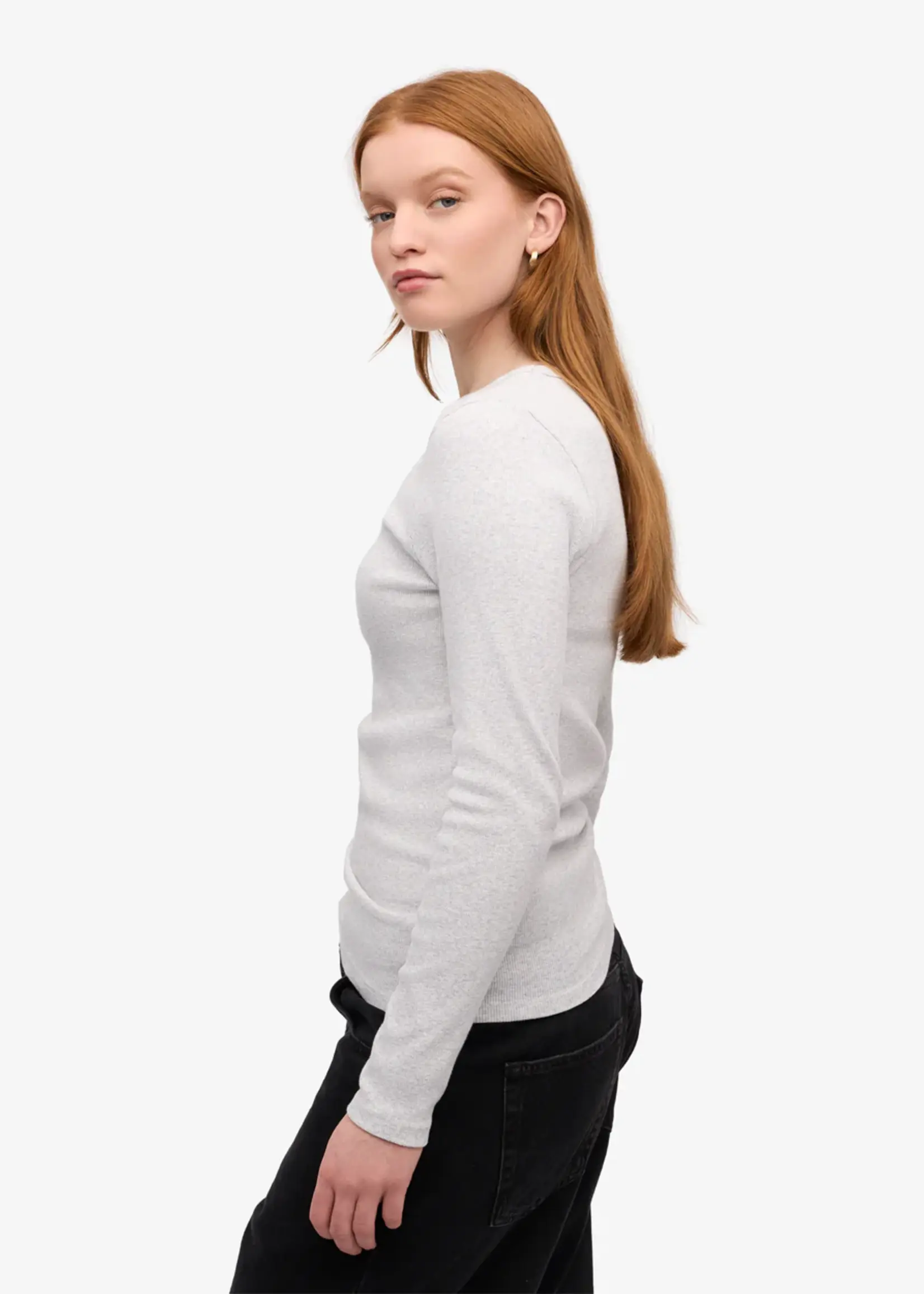 Colorful Standard Colorful Standard - Women Organic Rib Long Sleeve - Snow Melange