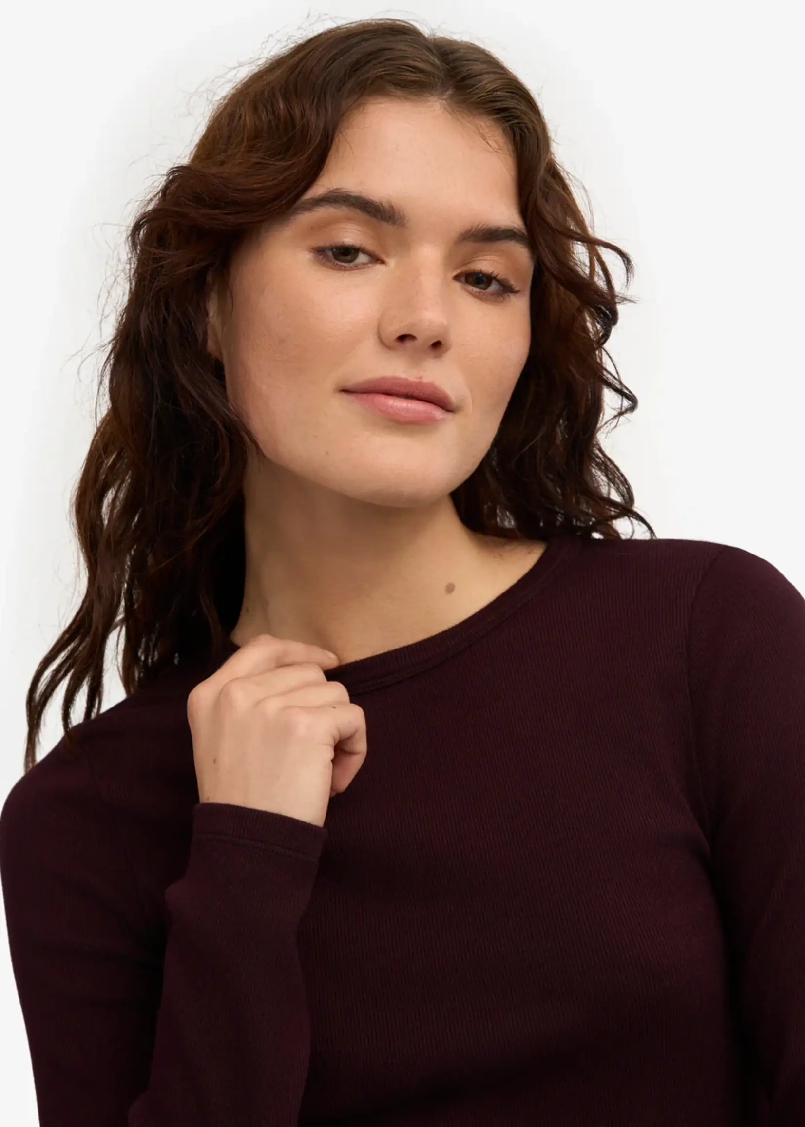 Colorful Standard Colorful Standard - Women Organic Rib Long Sleeve - Oxblood Red