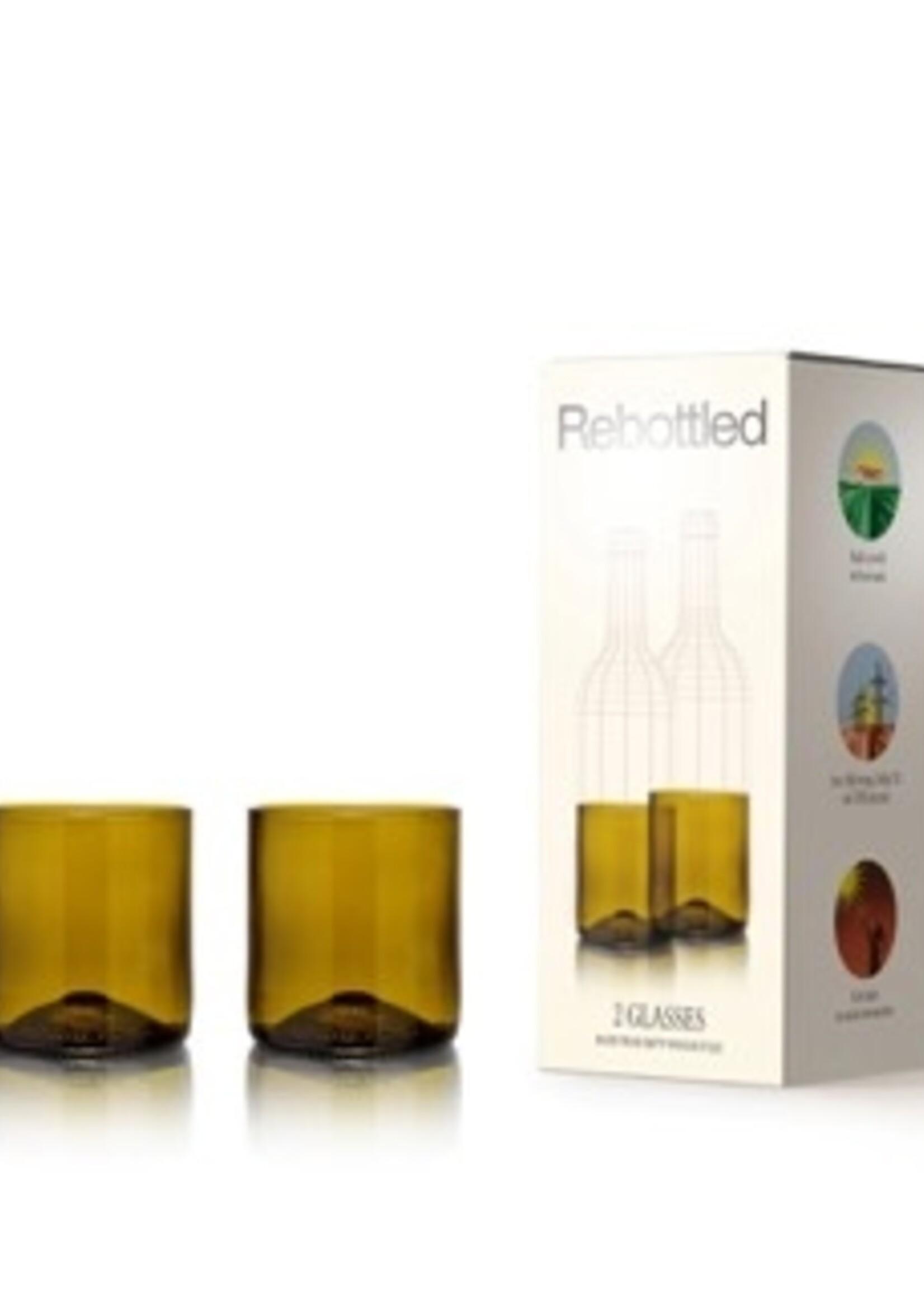 Rebottled Rebottled - Short Tumbler 2-pack Olive