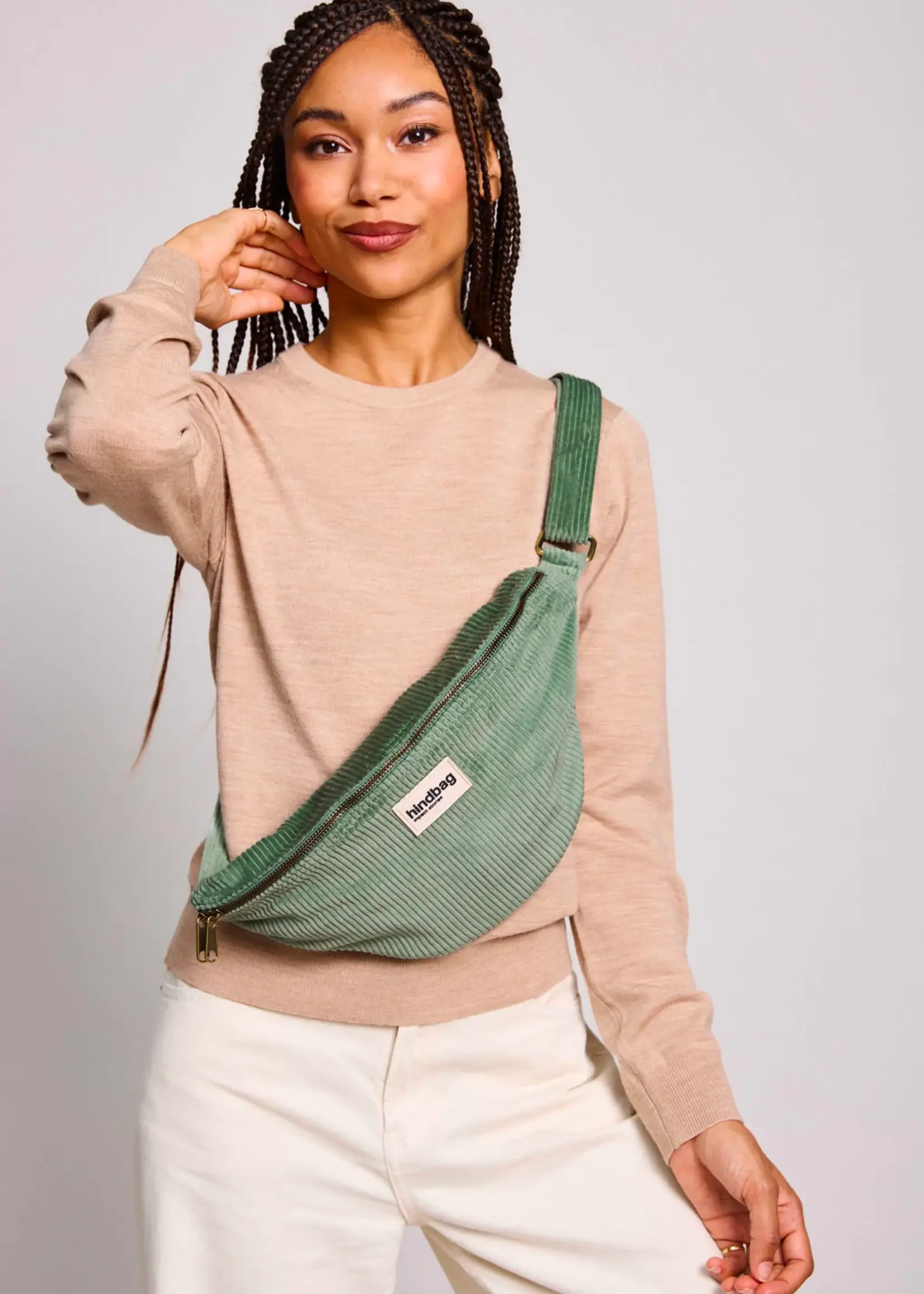 Hindbag Hindbag - Sasha Fanny Pack - Velvet Seafoam Green