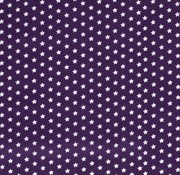 Cotton fabric stars dark purple