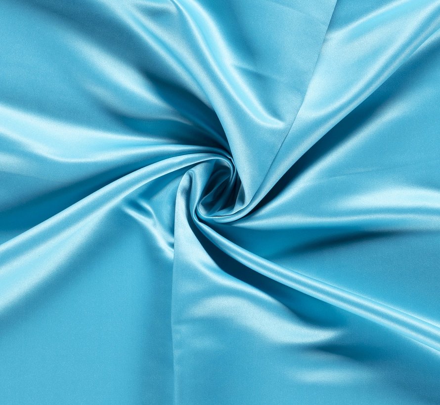 Buy satin fabric duchesse uni aqua online - Stoffen.nl