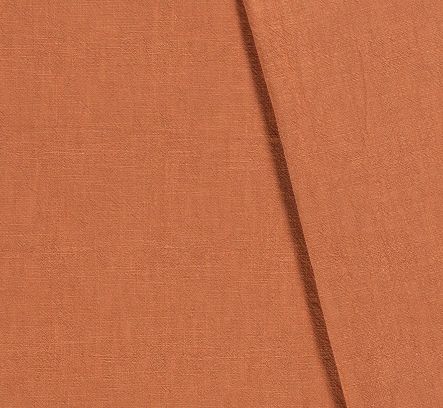 Buy ramie linen stonewashed uni brique online Stoffen.nl