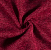 Knitted Fleece fabric melange uni red
