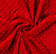Minky Fleece fabric dots red