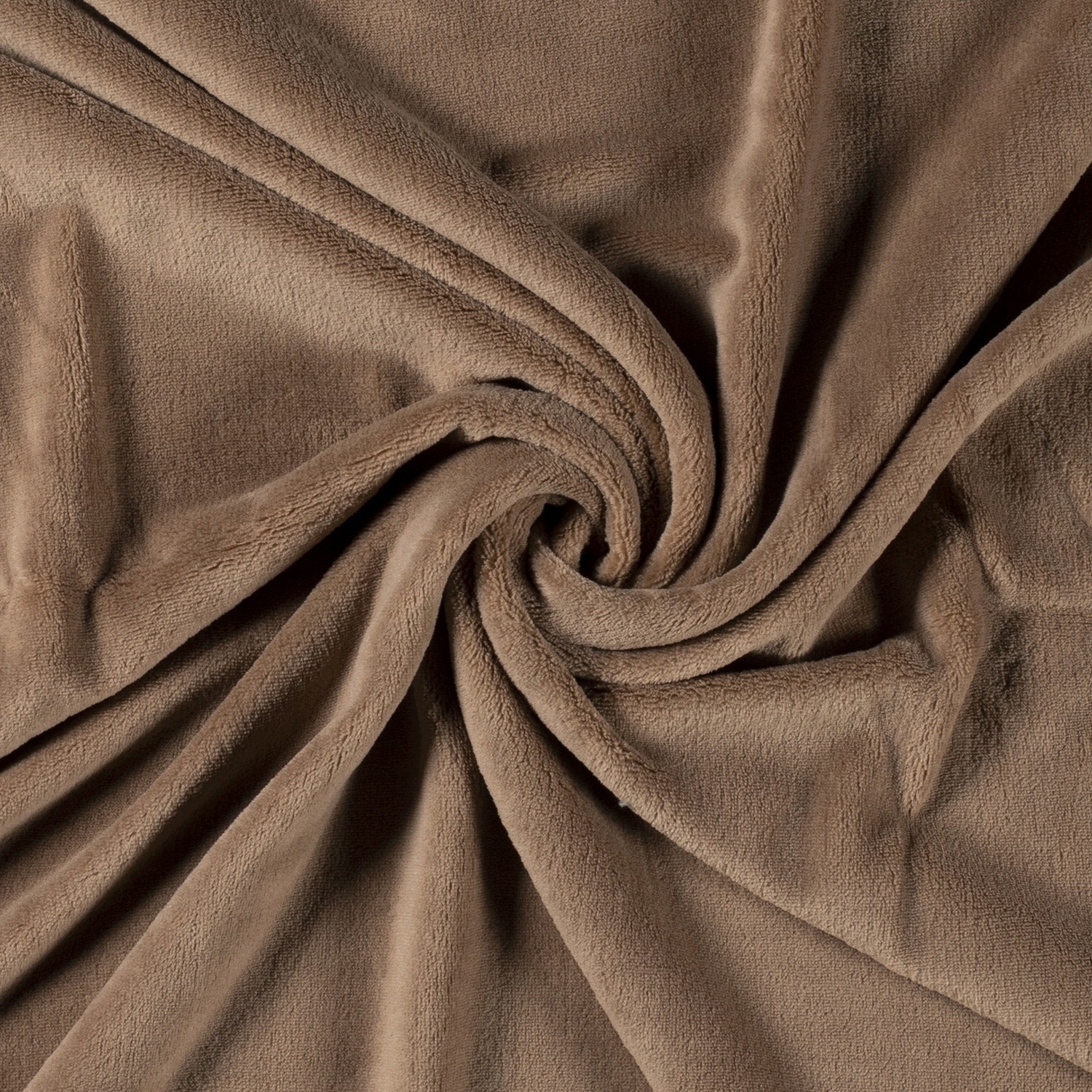 Coral fleece effen camel online kopen Stoffen.nl