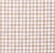 Cotton fabric gingham check 10 mm camel