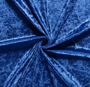 Crushed velvet fabric uni cobalt