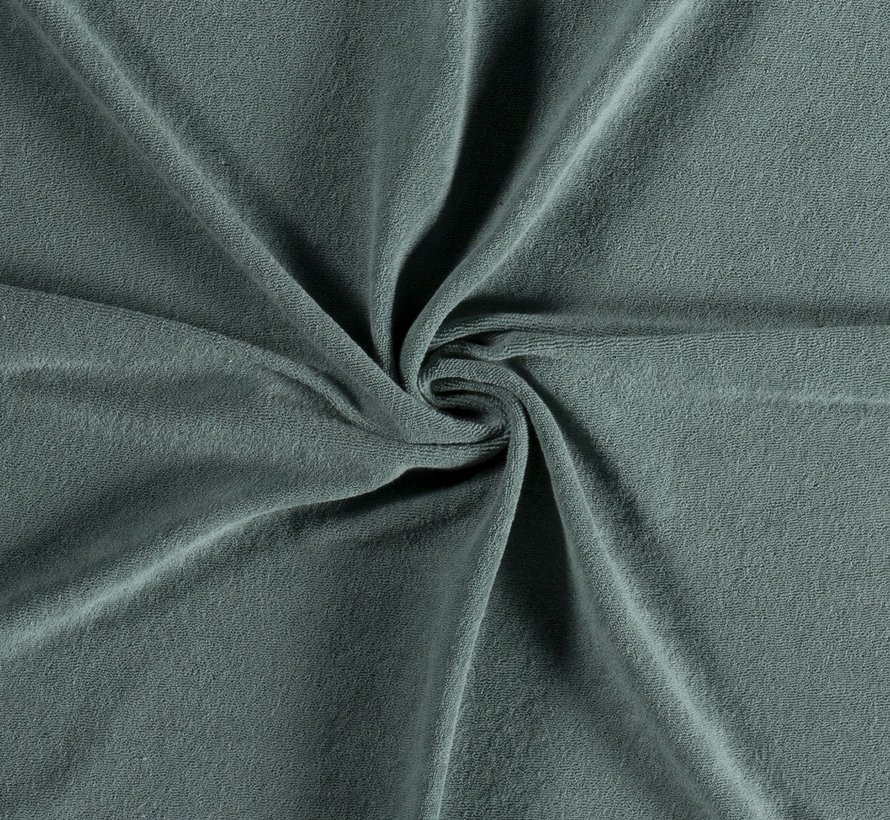 Buy terry cloth stretch uni dark mint online Stoffen.nl