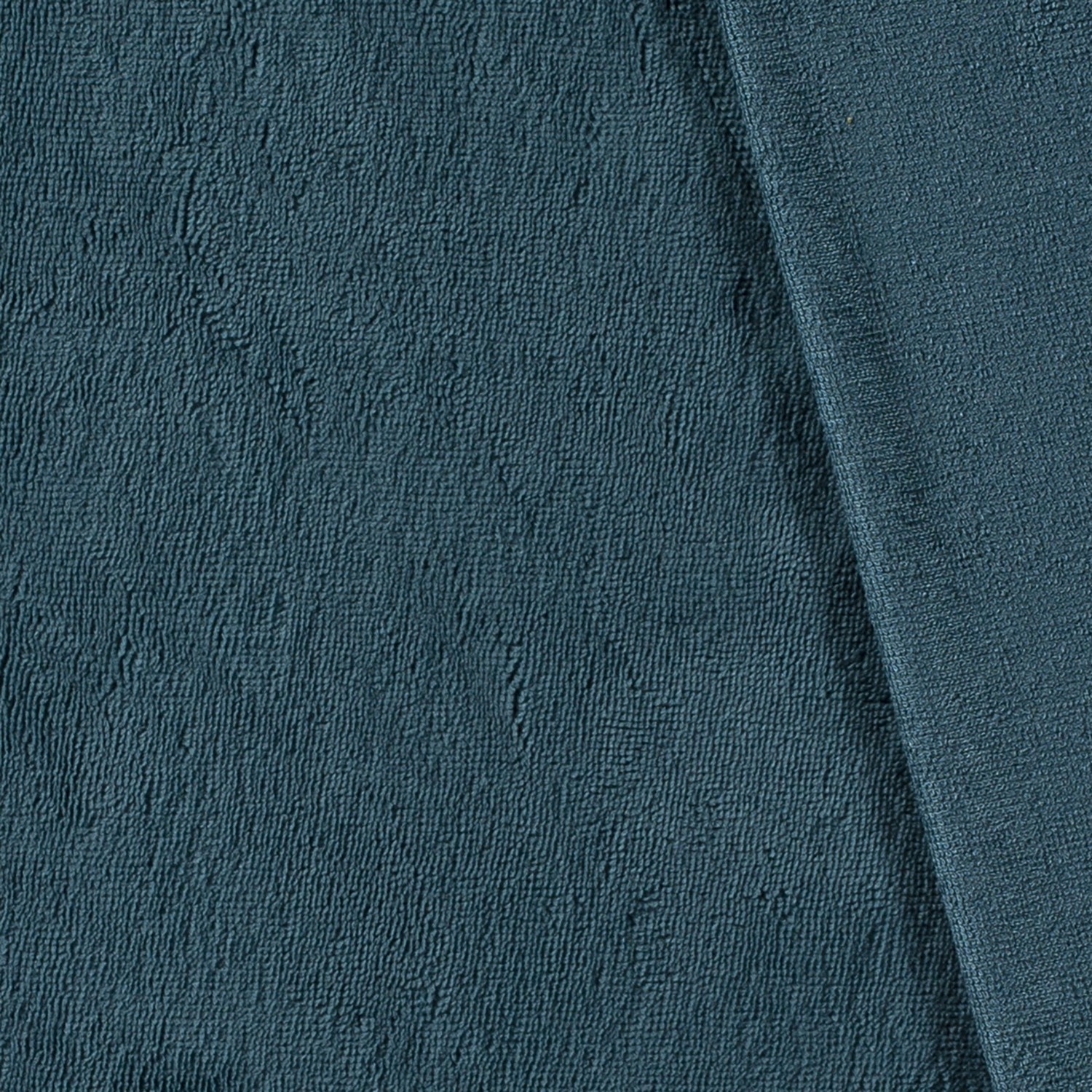 Bamboe fleece effen petrol online kopen Stoffen.nl