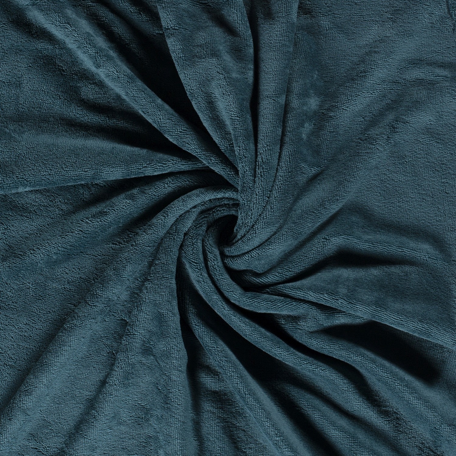Bamboe fleece effen petrol online kopen Stoffen.nl