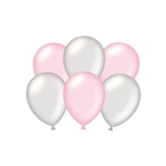Party ballonnen - Metallic zilver - roze