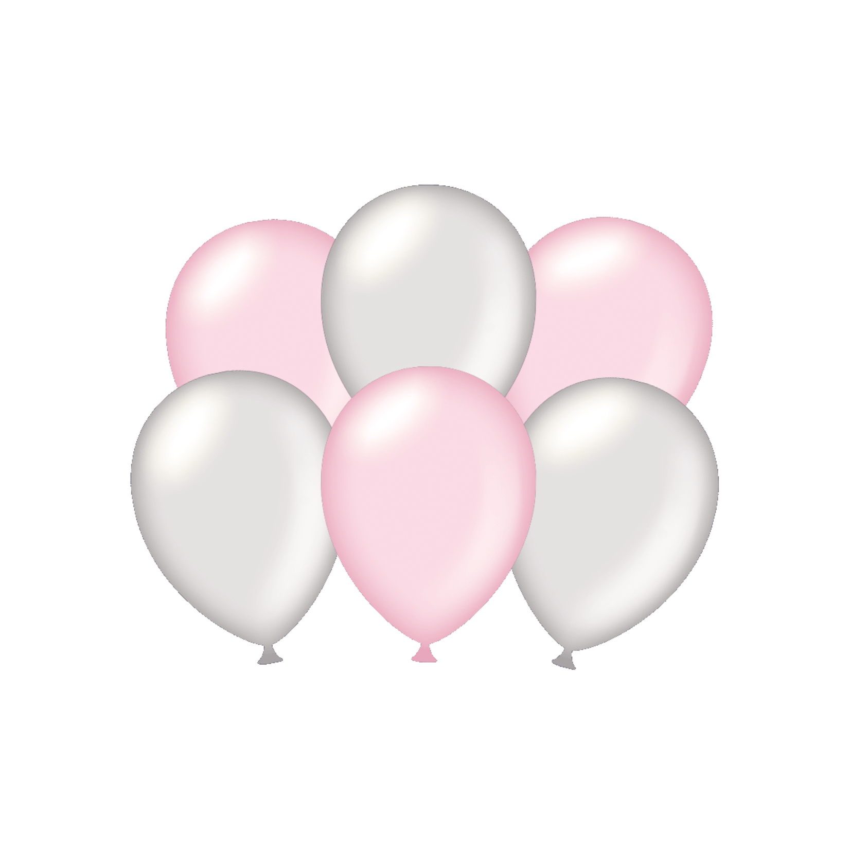 Party ballonnen - Metallic zilver - roze