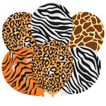 6 Latex Ballonnen Animal dieren Print assorti 27.5 cm