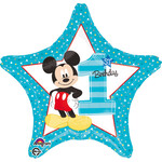 Standard Mickey 1st Birthday Foil Balloon S60 Packaged 43 cm