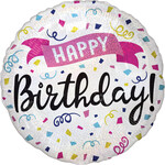 Standard Holographic Happy Birthday Sparkle Banner Foil Balloon S55 Packaged 45 cm