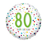 Standard EU Confetti Bday 80 Foil Balloon S40 Packaged 43 cm