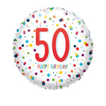 Standard EU Confetti Bday 50 Foil Balloon S40 packaged