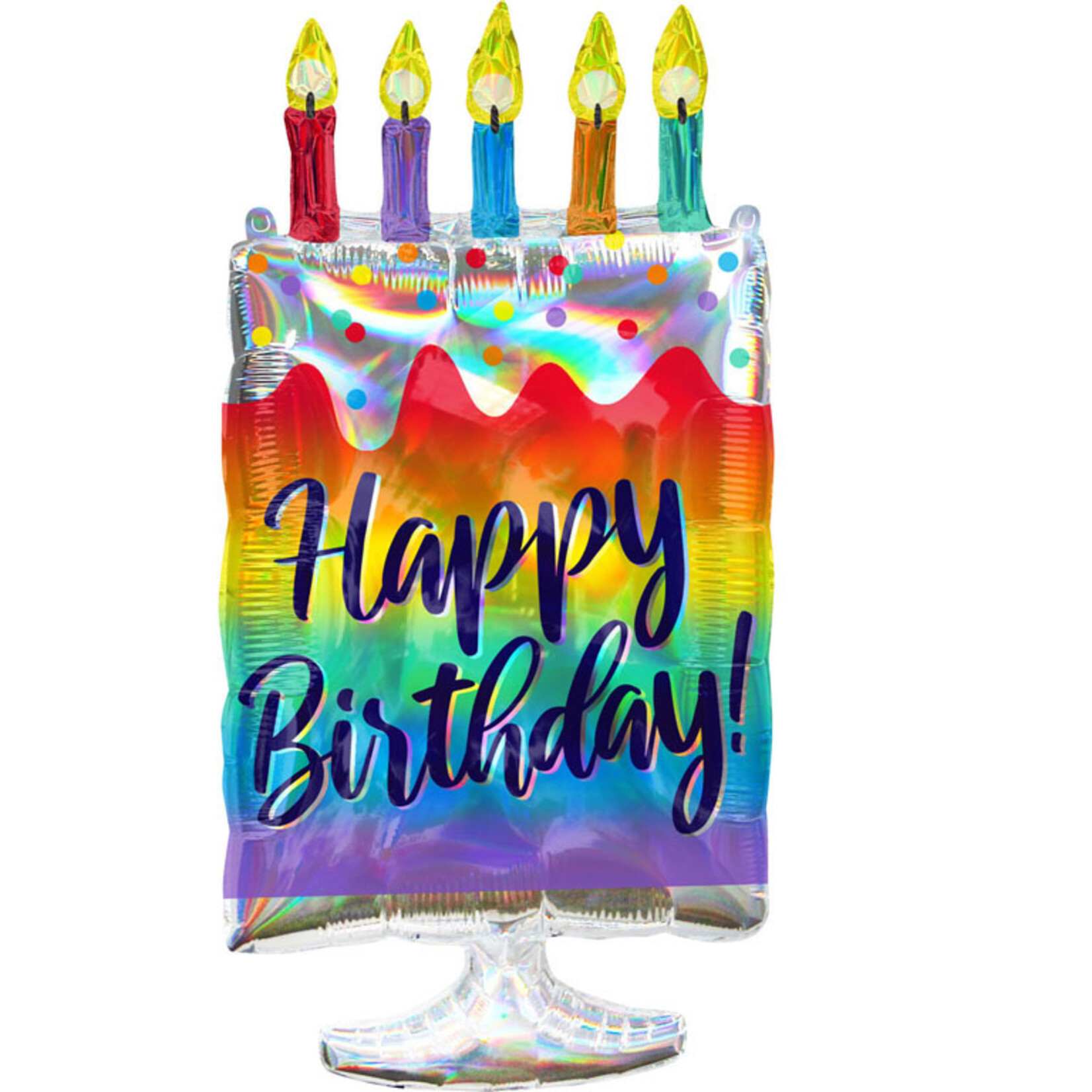 SuperShape Holographic Iridescent Iridescent Cake Foil Balloon P40 Packaged 38 cm x 76 cm