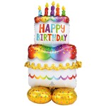 AirLoonz Birthday Cake Foil Balloon P71 Packaged 68 cm x 134 cm