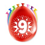 Ballonnen "9" 30cm 8st