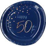 Borden Elegant True Blue 50 Jaar 23cm - 8 stuks