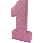 Tafeldecoratie 1 glitter babyroze (20cm)