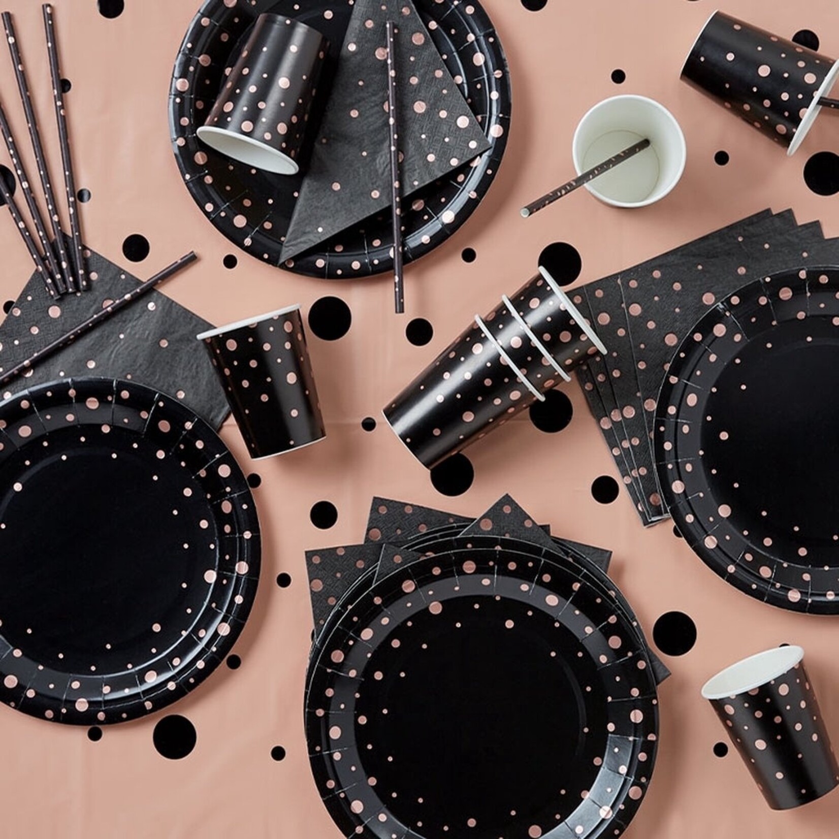 Party table set - Rose/black