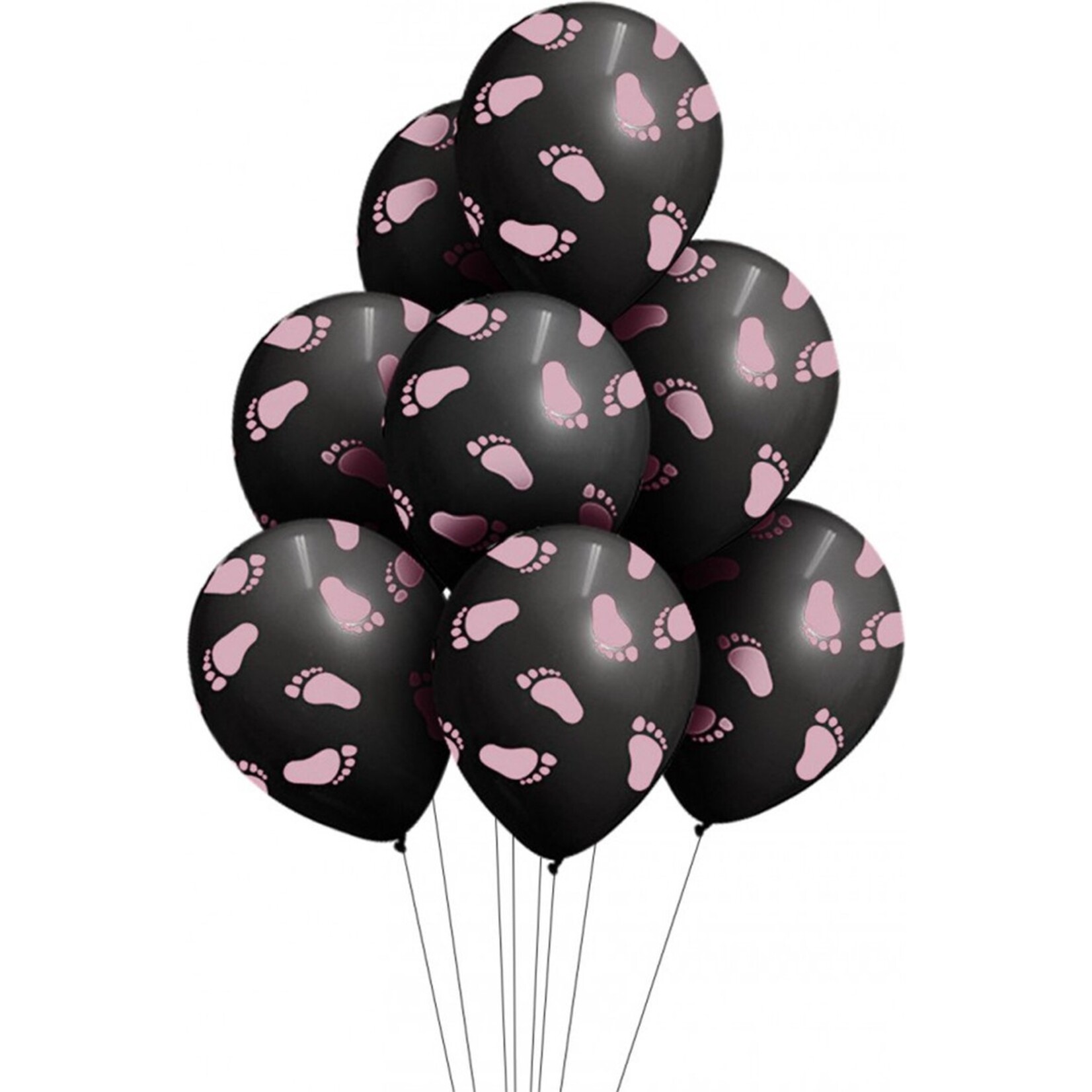 Ballon babyvoetje roze x 8