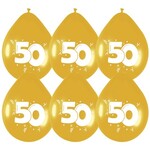 Ballonnen Goud "50" 30cm 6St.