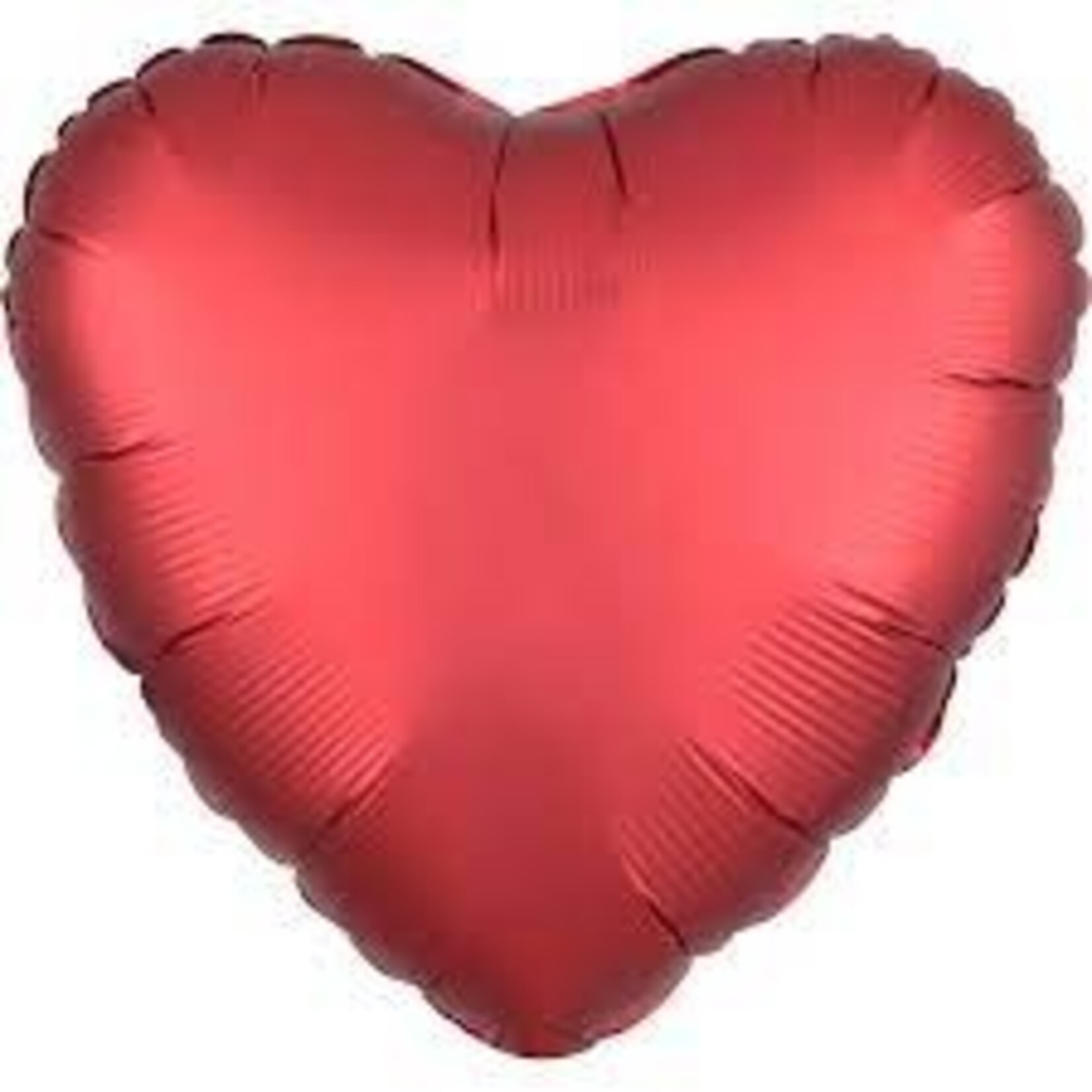 Standard "Satin Sangria Heart" Foil Balloon Heart, S15, packed, 43cm