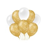 Ballonnen Goud/wit - Happy Birthday