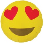 Folieballon emoji heart eyes (46cm)