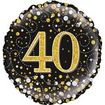 Foil balloon holographic “40” sparkling