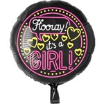 Neon Foil balloon - It's a girl