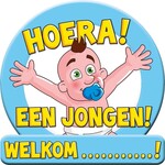 Huldeschild hoera een jongen