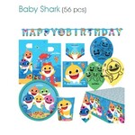 Compleet partypakket baby shark 56delig