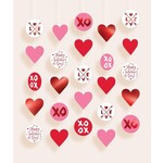 5 hangende Cirkel Decoratie Valentine`s Day