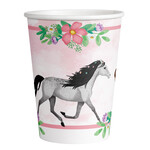 8 bekers papier paarden 250 ml