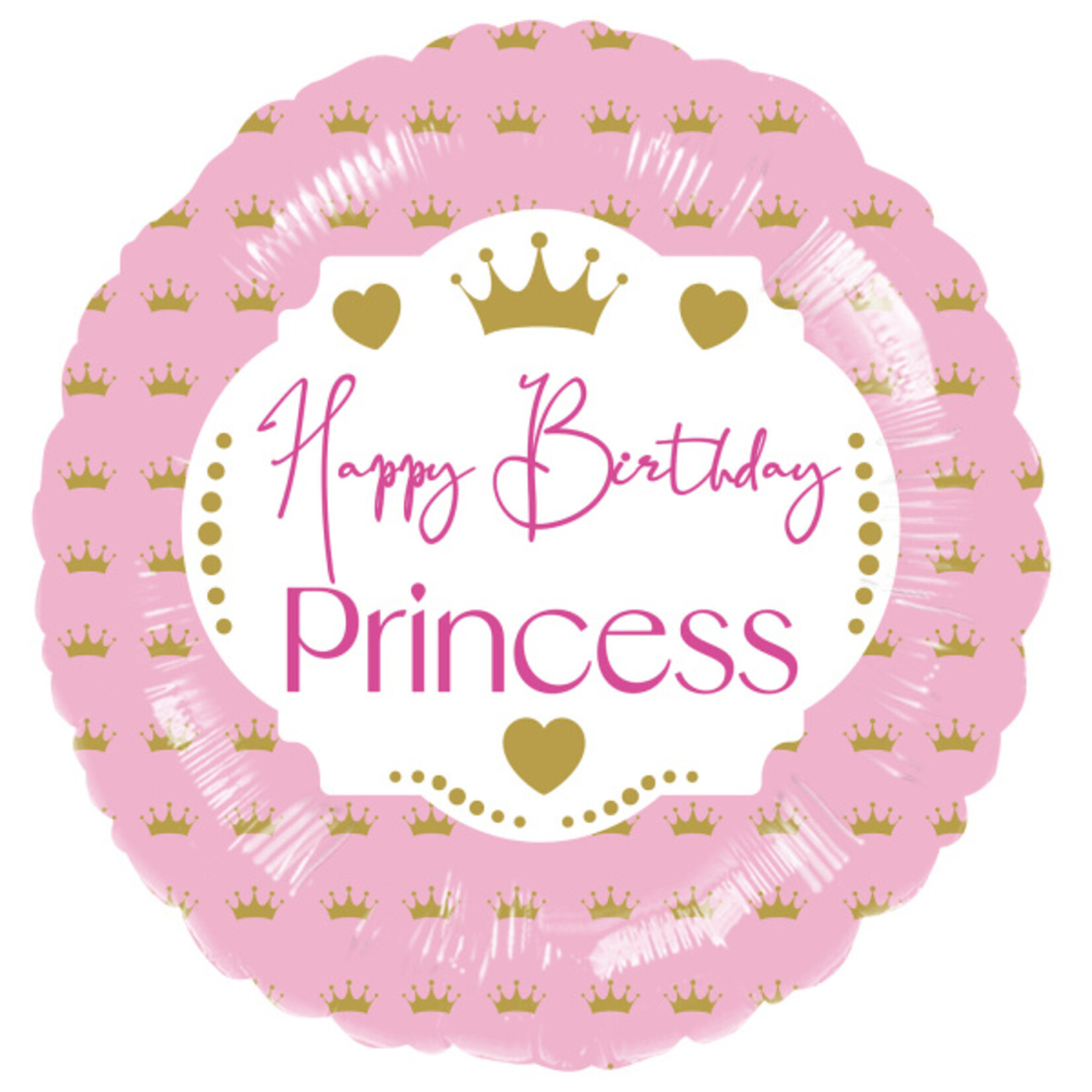 Standard HBD Princess Foil Balloon C40 Packaged 43 cm