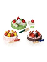 Magni Aps Magni Aps houten speeltaart chocolade met fruit