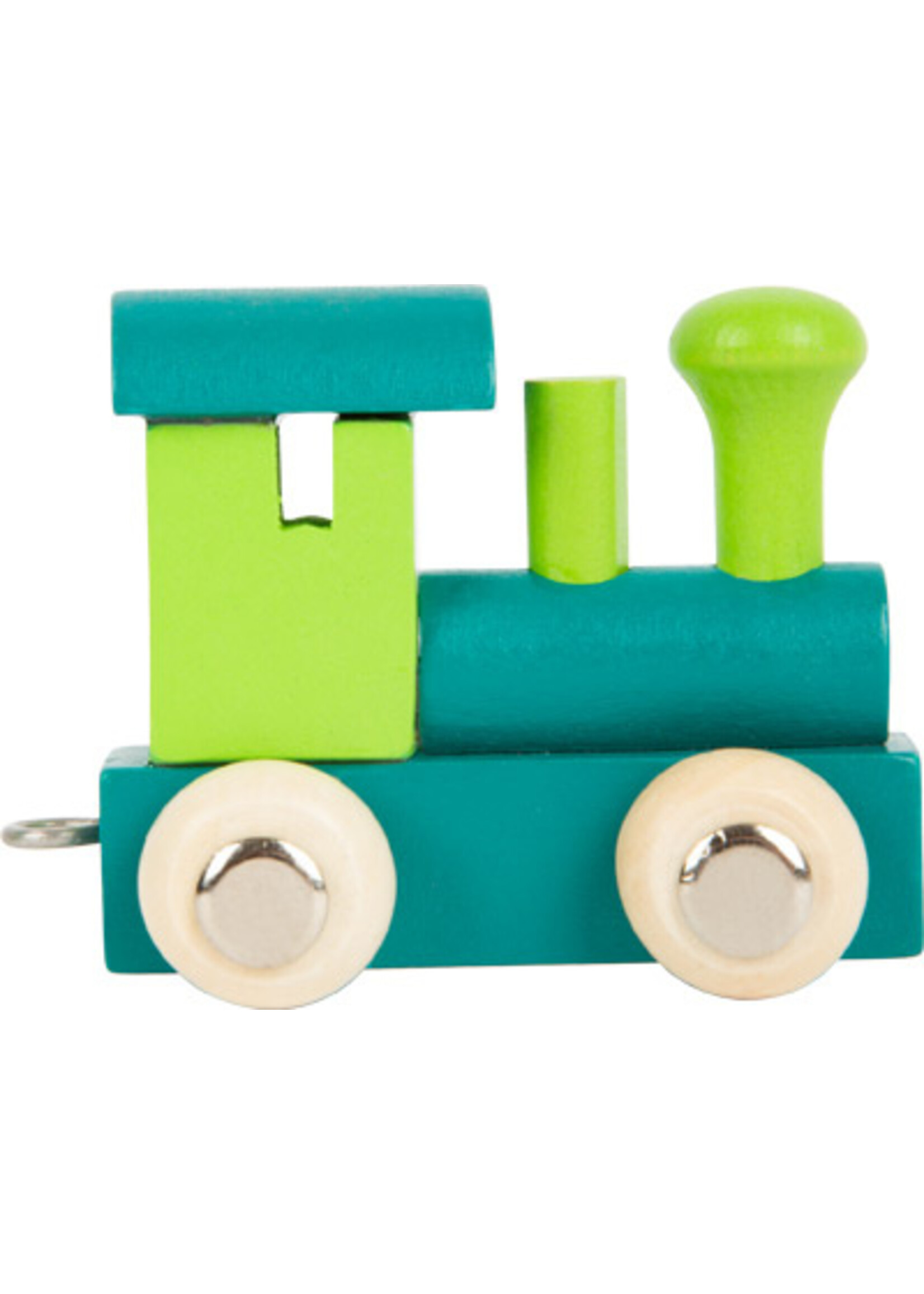 Small foot  Houten alfabet trein locomotief blauw/groen