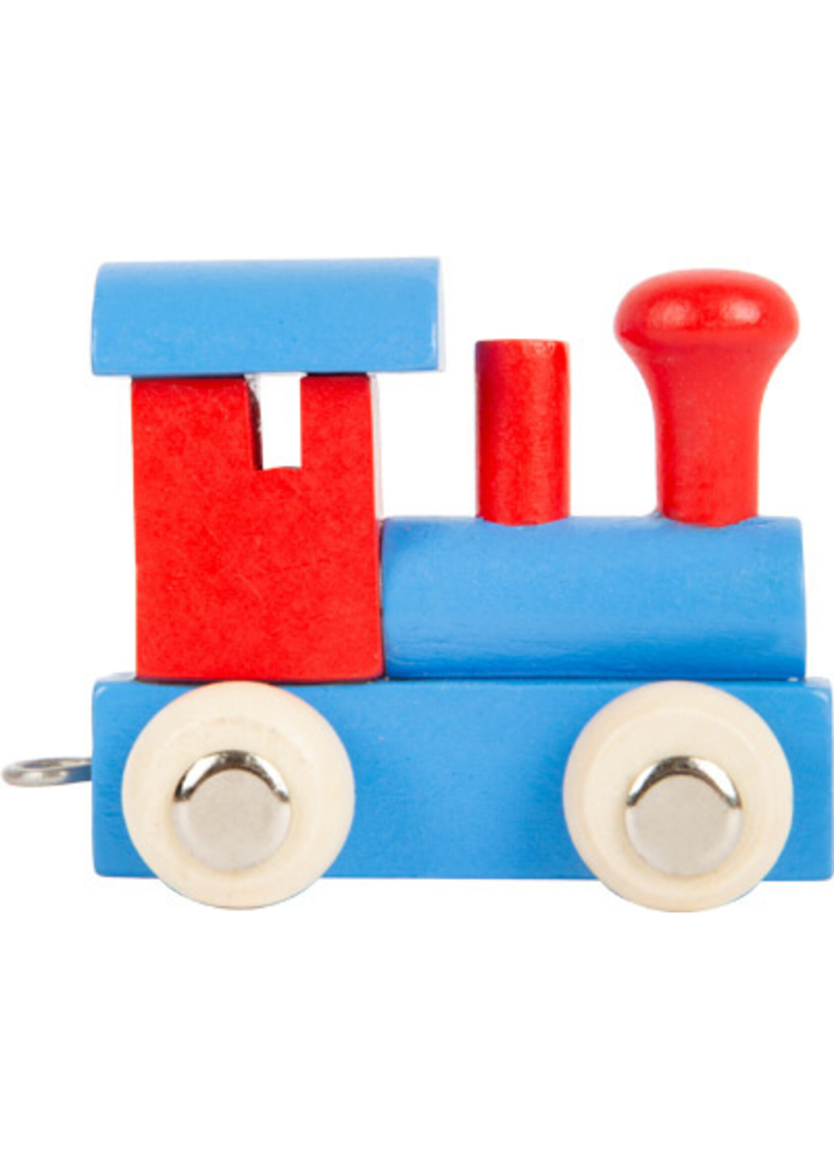 Small foot  Houten alfabet trein locomotief rood/blauw